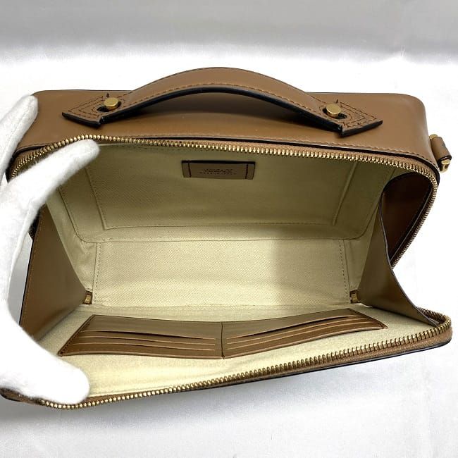 ヴェルサーチ 2way ショルダー バッグ f-21651 ブラウン ベージュ