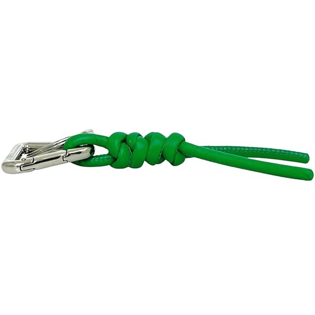 ボッテガヴェネタ　トライアングル　キーホルダー/キーリング グリーン　超美品 ボッテガヴェネタ トライアングル キーリング グリーン シルバー 美品