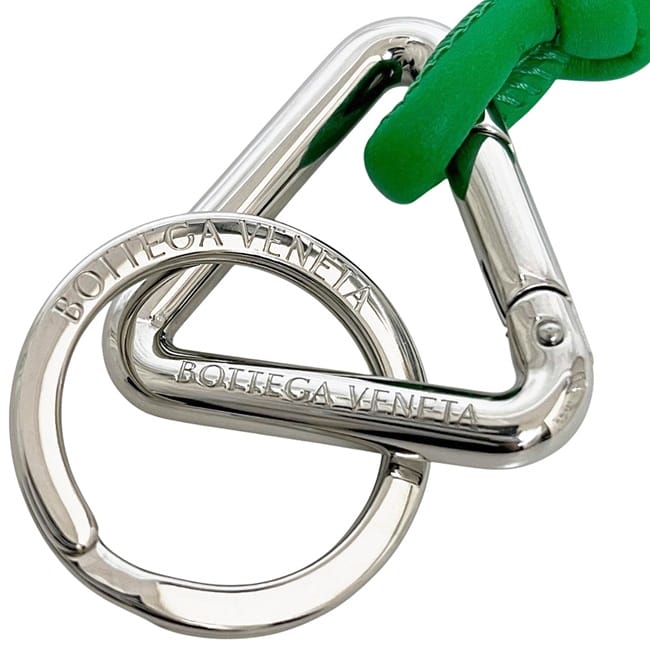 ボッテガヴェネタ トライアングル キーリング グリーン シルバー 美品