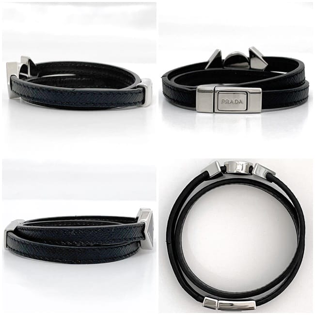 PRADA サフィアーノレザー ブレスレット　ブラック　Mサイズ　国内在庫無し品 414NOGxBjeL._AC_SY300_QL30_.jpg