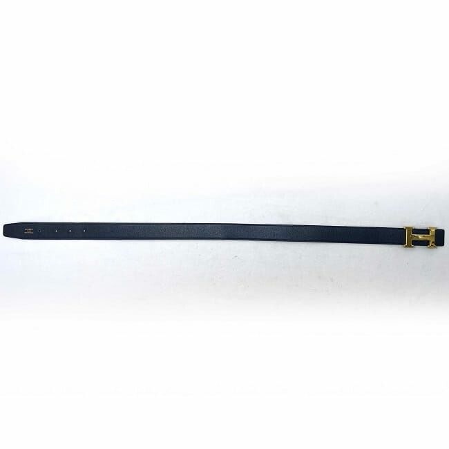 エルメス H ベルト ネイビー グリーン ゴールド コンスタンス 美品