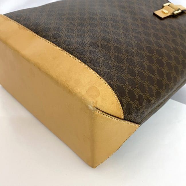 セリーヌ トートバッグ ブラウン ベージュ マカダム ec-20358 美品 PVC