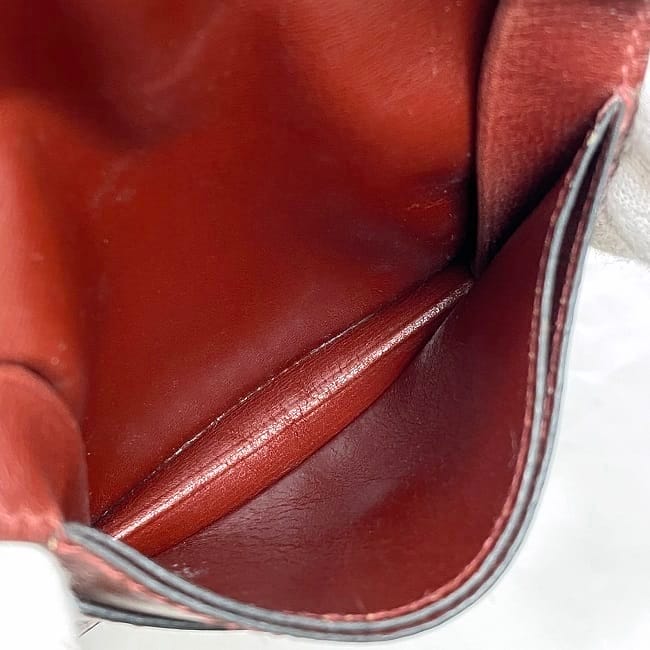 小物 HERMES エルメス コインケース f-22720 ボルドー 美品 レア レザー 中古