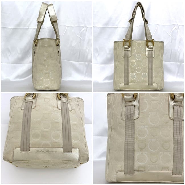 サルヴァトーレ フェラガモ トートバッグ ec-23222 ベージュ ガンチーニ AP-21 5373 ヴィンテージ キャンバス レザー 中古 Salvatore Ferragamo ロゴ 軽い ヴィンテージ 定番 人気 トート バッグ お洒落 シンプル 通勤 通学 仕事 上品 ブランド 本物 鑑定済み サルヴァトーレ フェラガモ トートバッグ ec-23222 ベージュ