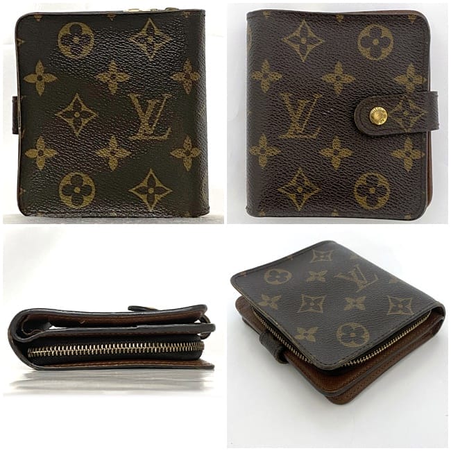 ルイ ヴィトン 財布 コンパクトジップ ec-23515 ブラウン モノグラム