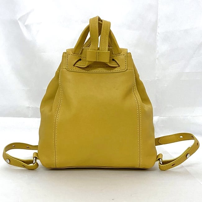 ロンシャン ミニ リュック ec-22277 イエロー 美品 レザー 中古