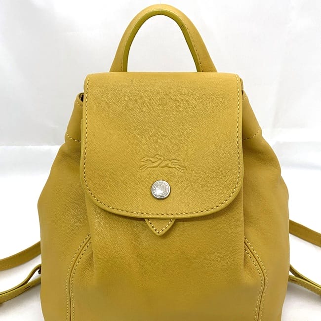 ロンシャン ミニ リュック ec-22277 イエロー 美品 レザー 中古 
