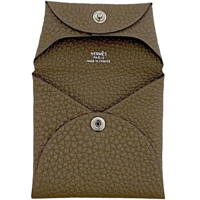 エルメス コインケース バスティア ベージュ グレー エトゥープ 美品