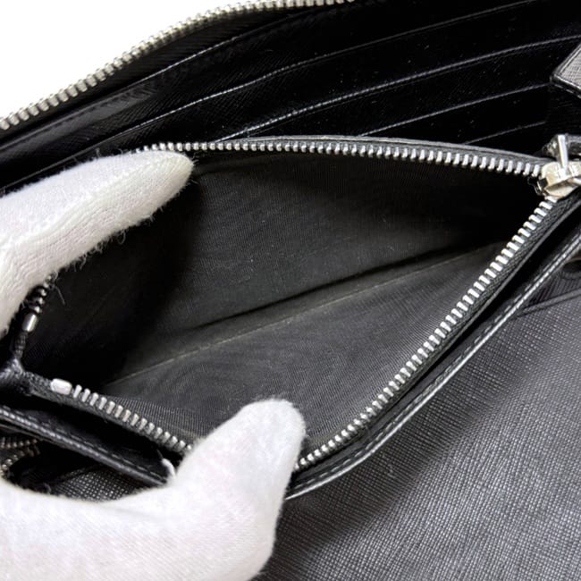 PRADA 2ML188長財布 オーガナイザー サフィアーノ 箱 Gカードあり プラダ ラウンドファスナー 長財布 オーガナイザー ブラック ノワール