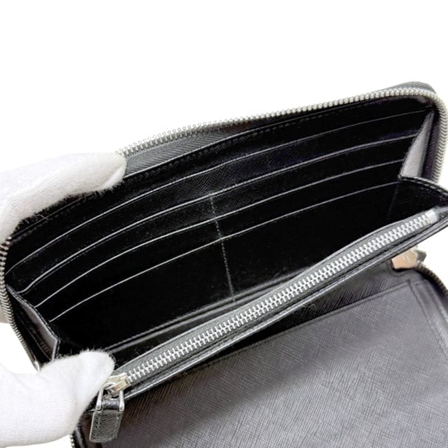 プラダ ラウンドファスナー 長財布 オーガナイザー ブラック ノワール