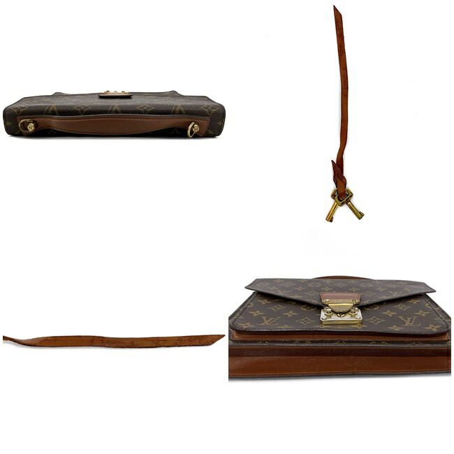 ルイ ヴィトン 2way バッグ モンソー 28 ブラウン ゴールド モノグラム