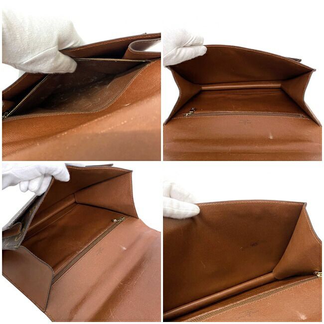 ルイ ヴィトン 2way バッグ モンソー 28 ブラウン ゴールド