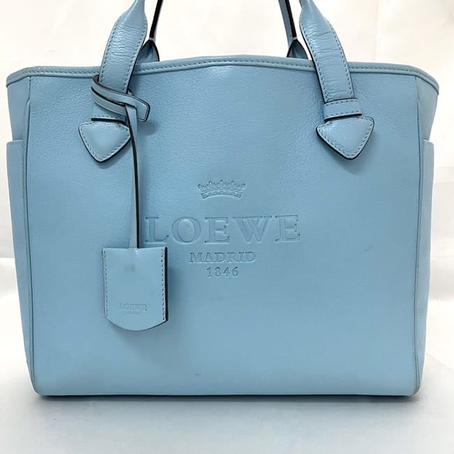 K439 未使用☆ロエベ トートバッグ ハンドバック レザー ブルー LOEWE K439 未使用ロエベ トートバッグ ハンドバック レザー ブルー