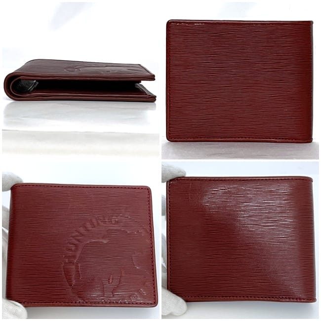 ハンティングワールド 二つ折り 財布 ec-23231 レッド 美品 レザー