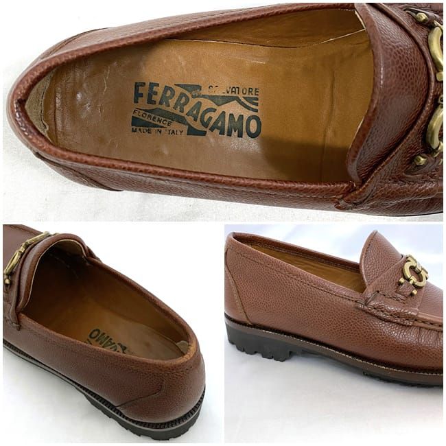 サルヴァトーレフェラガモ　ローファー　23cm　ガンチーニ　ブラウン Salvatore Ferragamo (サルバトーレフェラガモ) ガンチーニ ローファー