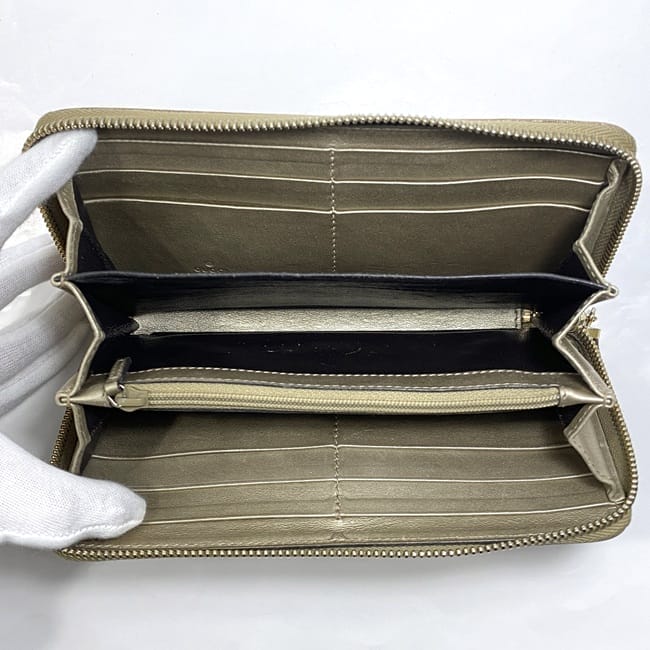 グッチ ラウンドファスナー 長財布 ec-22613 ゴールド