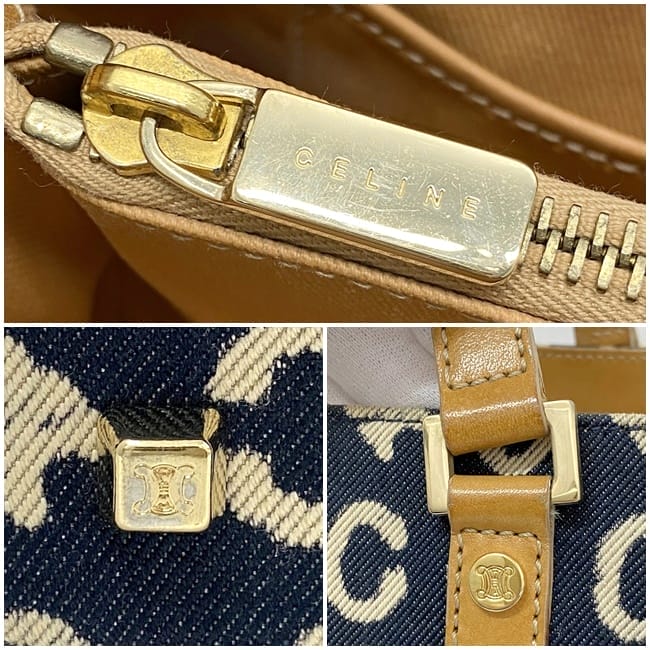 セリーヌ ハンドバッグ ec-23318 ネイビー ブルー ベージュ