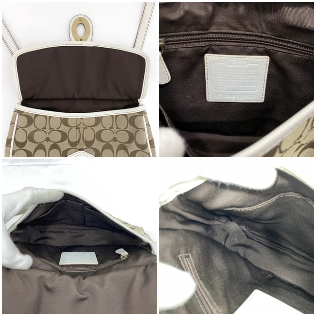 コーチ ショルダーバッグ ec-22295 ベージュ ホワイト シグネチャー