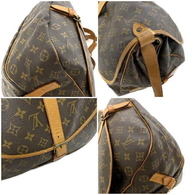 ルイヴィトン　ショルダーバッグ　ソミュール35 モノグラム　ブラウン　ヌメ革 LOUIS VUITTON ルイ ヴィトン ショルダーバッグ ソミュール 35