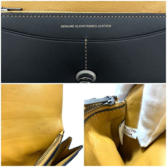 訳あり新品 coach エンベロープ ウォレット グラブタン 12134 コーチ 二つ折り 長財布 ブラック 12134 未使用 美品 グラブタン