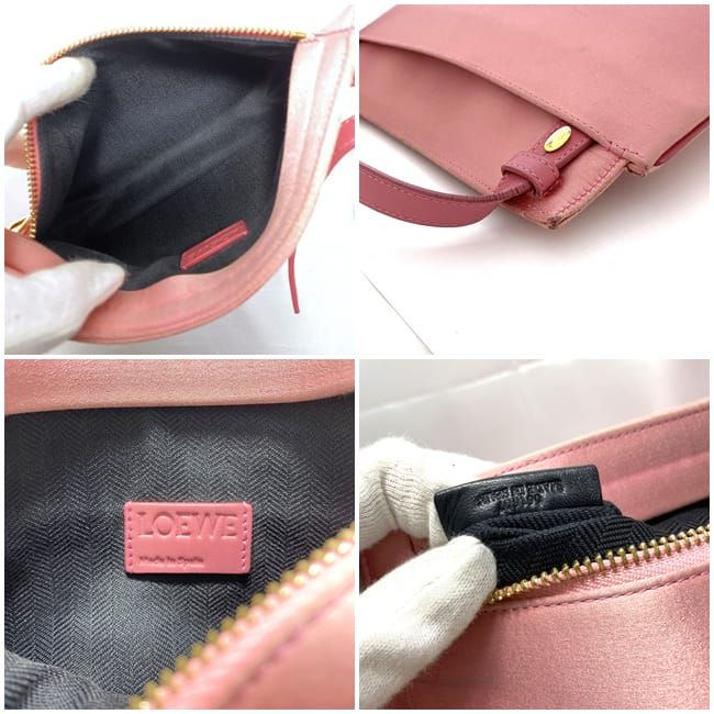 LOEWE✨Tポーチ ショルダーバッグ アナグラム 2WAY グレージュ系 ロエベ Tポーチ ショルダーバッグ ピンク アナグラム 斜め掛け