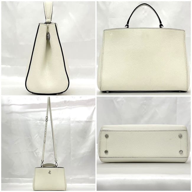 ジミーチュウ 2way バッグ f-23166 ホワイト ヴァレンヌ 美品 レザー