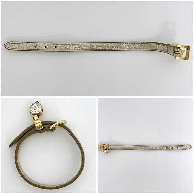 美品✨️ miumiu ビジュー ブレスレット ゴールド ストーン ハート MIUMIU ミュウミュウ ブレスレット ハートモチーフ シャンパン