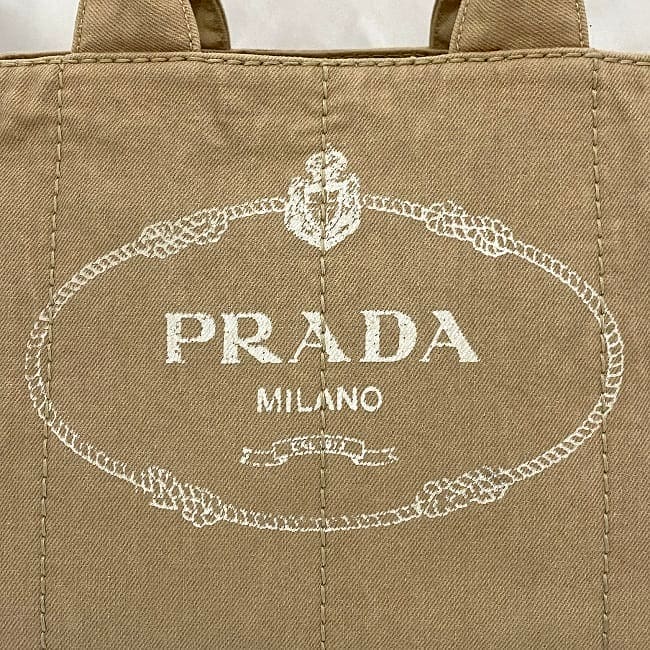 PRADA ベージュ ショルダーバッグ　カナパ　タバコ　ブラウン　トートバック PRADA(プラダ) CANAPA カナパ ハンドバッグ ミニカナパ 2WAY トート