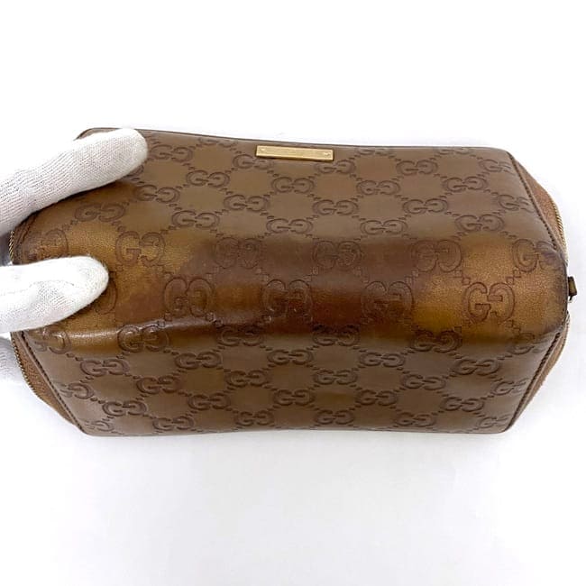 GUCCI グッチ シマ ブラウン 小銭入れ カード入れ ラウンド