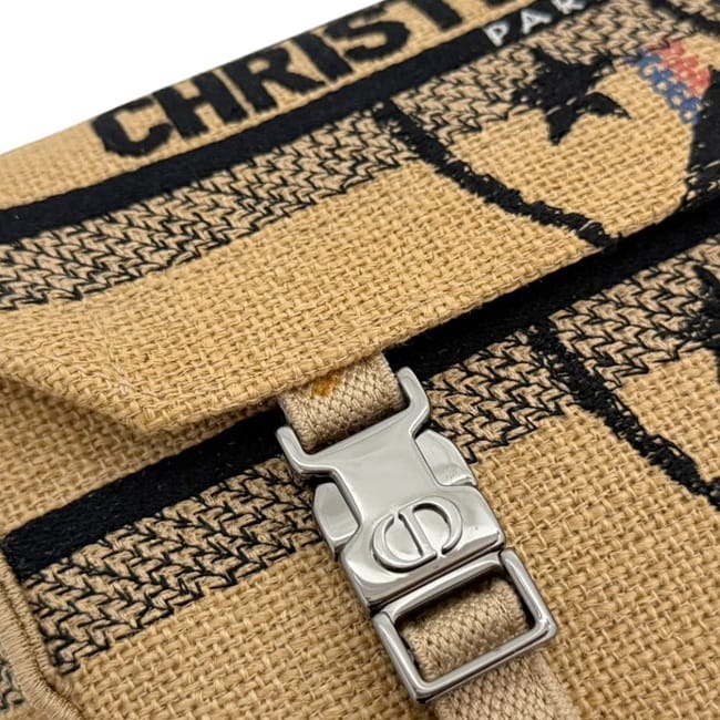 極上の美品Dior ショルダーバッグ キャンバス ベージュ/ブラック クリスチャン ディオール ショルダーバッグ ベージュ ディオール