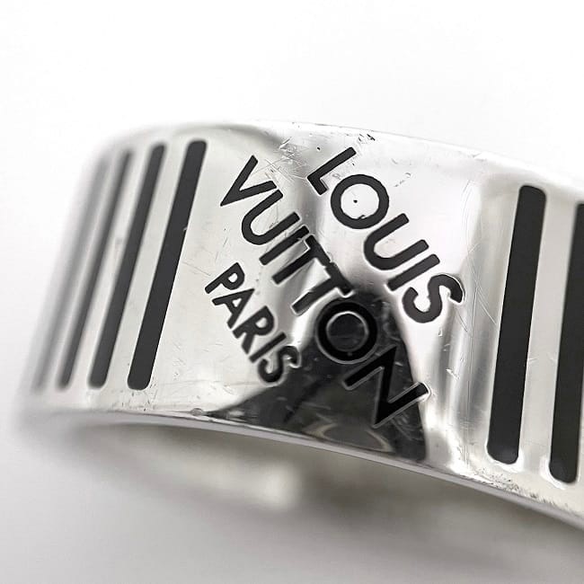 ルイ ヴィトン リング f-23225 シルバー ブラック ダミエカラーズ