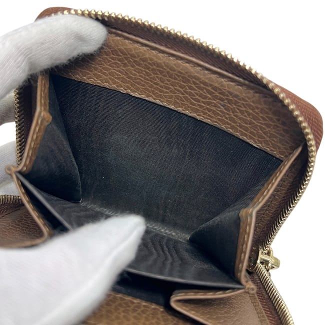 グッチ 二つ折り 財布 ベージュ ブラウン GGキャンバス 346056 美品