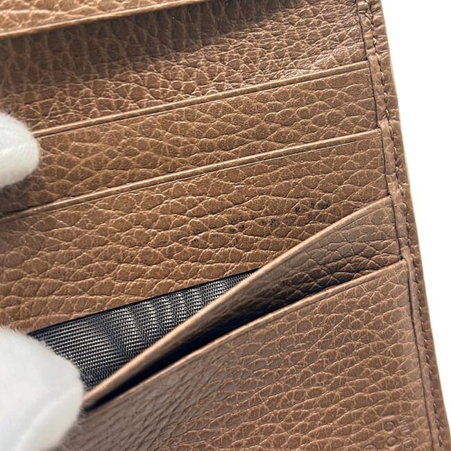 グッチ 二つ折り 財布 ベージュ ブラウン GGキャンバス 346056 美品