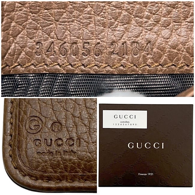 【未使用】 GUCCI オールドグッチ ダークブラウン 二つ折り財布 箱付き GUCCI ブラウンレザー二つ折り財布