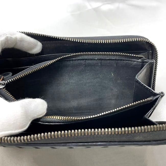 ボッテガ ブラックレザー 長財布 ダブルファスナー ボッテガヴェネタ ラウンドファスナー 長財布 ec-23396 ブラック