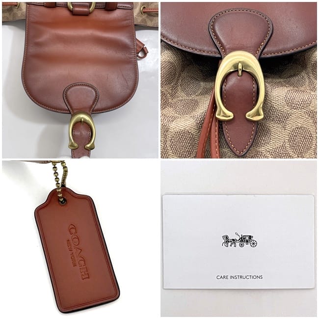 極美品✨　コーチ　リュック　pvc レザー　シグネチャー　ブラウン COACH コーチ リュックサック シグネチャー PVC×レザー ブラウン