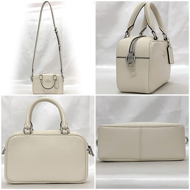 最 安値ファッション - 【coach】ホワイトレザー ハンドバッグ
