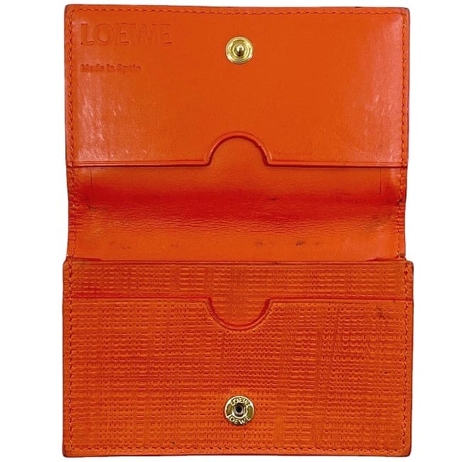ロエベ 名刺入れ ec-24179 オレンジ リネン アナグラム 9867805 カード  