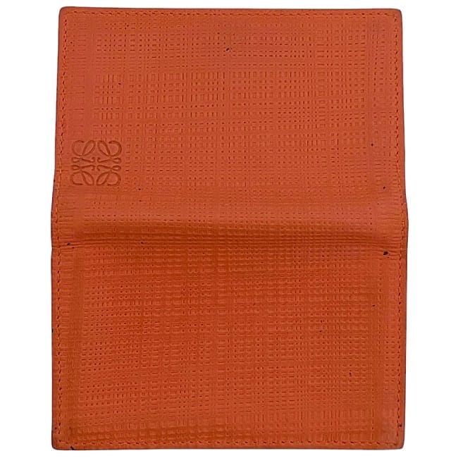 ロエベ 名刺入れ ec-24179 オレンジ リネン アナグラム 9867805 カード  