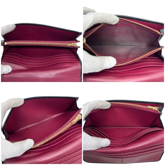 ロエベ 二つ折り 長財布 ブラック アマソナ 美品 財布 レザー