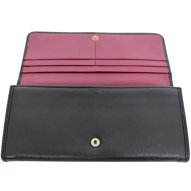 【新品未使用】LOEWE アマソナ長財布 ブラック黒 ロエベ 二つ折り 長財布 ブラック アマソナ 美品 財布 レザー