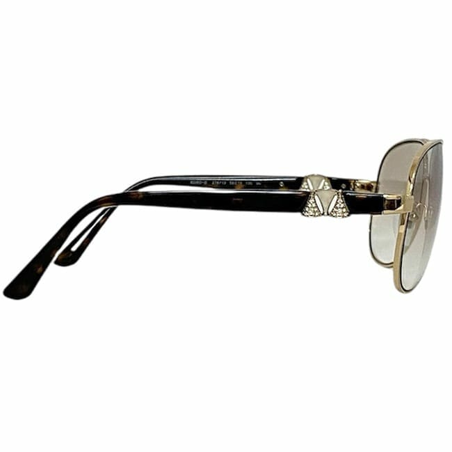 BVLGARI 装飾付きサングラス ダークブラウン 未使用品 サイズ小さめ 未使用級 BVLGARI サングラス ラインストーン ブラウン
