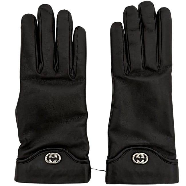 グッチ 手袋 ブラック インターロッキング 200053 B270G 1000 0J 7 未