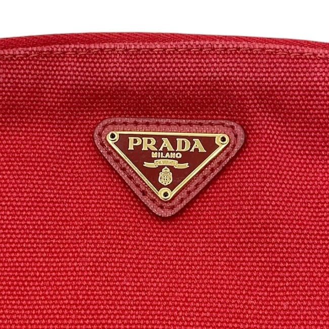 プラダ ポーチ ec-23779 レッド ROSSO カナパ 1N1857 美品