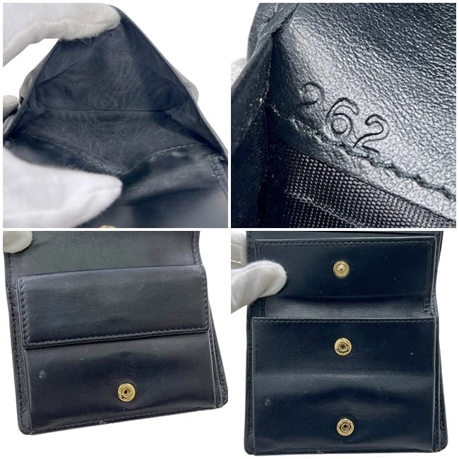 ミュウミュウ 三つ折り 財布 ブラック 5MV204 エンボスロゴ レザー