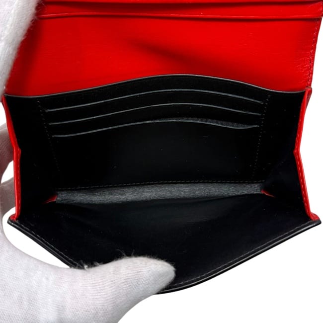 ロエベ 二つ折り 財布 レッド リピート アナグラム 107.55.G96