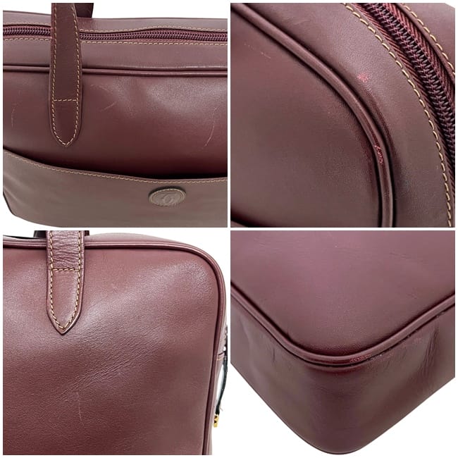 カルティエ ビジネスバッグ ボルドー マスト 美品 書類バッグ レザー