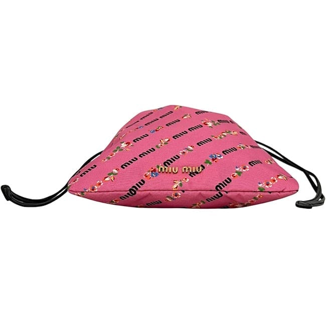 ミュウミュウ 巾着 ポーチ ピンク 5NG003 美品 ナイロン 中古 miu miu