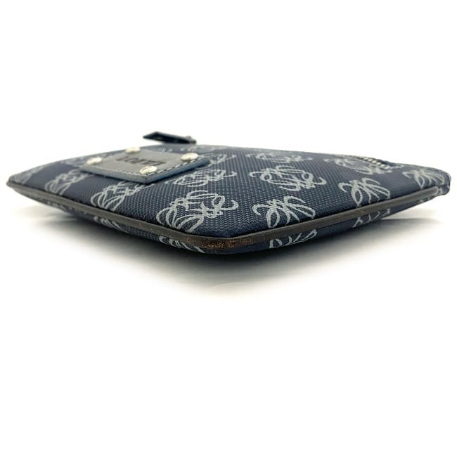 LOEWE ロエベ 　アナグラム 　ポーチ 　コスメポーチ レザー 　ブルー ロエベ ポーチ ネイビー ブルー アナグラム 290505 小物入れ PVC