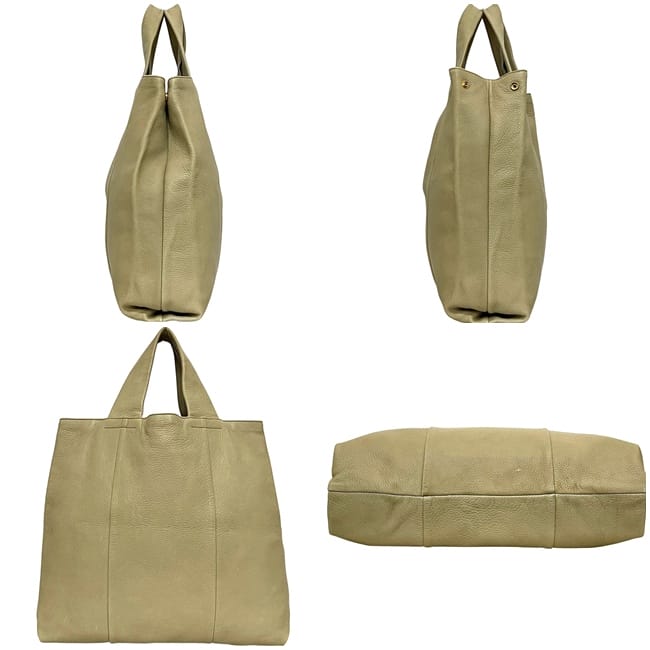 プラダ トートバッグ ベージュ 美品 レザー 中古 146 PRADA 革バッグ